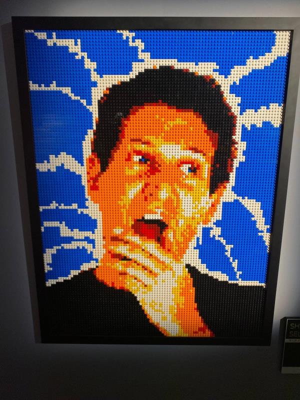 “Shocking Self-Portrait,” a depiction of the Lego artist Nathan Sawaya, is now on view in a Raleigh gallery