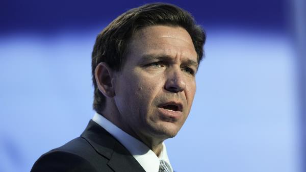 Republican presidential candidate Florida Gov. Ron DeSantis speaks at the Moms for Liberty meeting in Philadelphia, Friday, June 30, 2023.